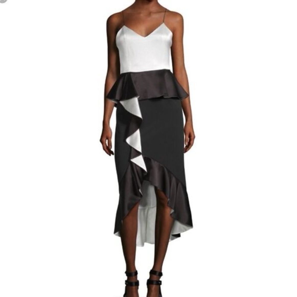 Alice + Olivia Black and White Strappy Dress